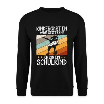 I'm a school kid David - Unisex Sweatshirt - black - Front - Alina (178cm) & Michal (187cm)