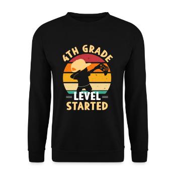 4.Klasse Level Started Schulstart - Unisex Pullover - Schwarz - Vorne - Alina (178cm) & Michal (187cm)