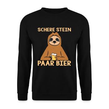 Ciseaux Pierre Couple Bière Bière Paresseux - Sweat-shirt Unisexe - noir - Devant - Alina (178cm) & Michal (187cm)
