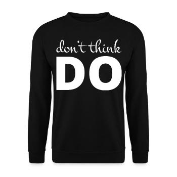 nicht denken, handeln - Unisex Pullover - Schwarz - Vorne - Alina (178cm) & Michal (187cm)