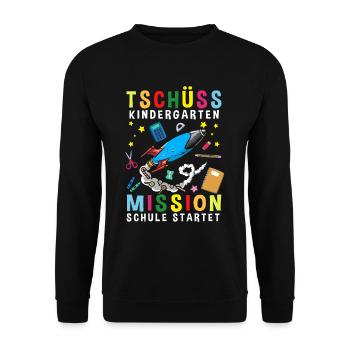 Bye Bye Kindergarten Mission Début de l’école - Sweat-shirt Unisexe - noir - Devant - Alina (178cm) & Michal (187cm)