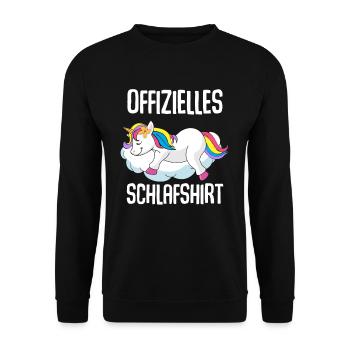 Chemise de nuit officielle Licorne - Sweat-shirt Unisexe - noir - Devant - Alina (178cm) & Michal (187cm)