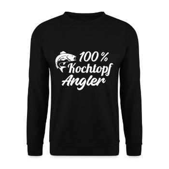 100 % Cooking Top Catcher Fishing Angler Passion - Unisex Sweatshirt - black - Front - Alina (178cm) & Michal (187cm)