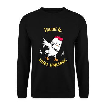 Amateur de poulet Éleveur de volaille Drôle de dicton - Sweat-shirt Unisexe - noir - Devant - Alina (178cm) & Michal (187cm)