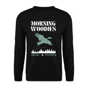 Duck Hunting Hunter Funny Saying - Unisex Sweatshirt - black - Front - Alina (178cm) & Michal (187cm)