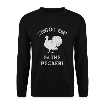 Turkey Hunting Bird Hunter Humor - Unisex Sweatshirt - black - Front - Alina (178cm) & Michal (187cm)