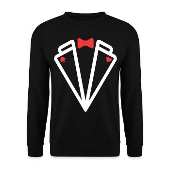 Poker - Pokermeister - Pokersmoking - Unisex Pullover - Schwarz - Vorne - Alina (178cm) & Michal (187cm)