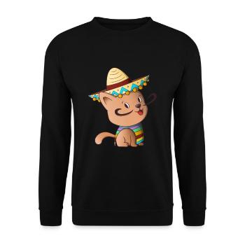 Drôle de chat mexicain chaton mignon Mexique - Sweat-shirt Unisexe - noir - Devant - Alina (178cm) & Michal (187cm)