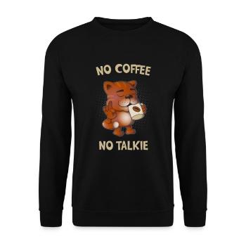Pas de café Pas de Smaltalk Drôle de chat - Sweat-shirt Unisexe - noir - Devant - Alina (178cm) & Michal (187cm)