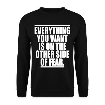 Everything You Want Motivation vs. Comfort Zone - Unisex Sweatshirt - black - Front - Alina (178cm) & Michal (187cm)