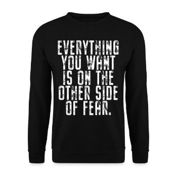 Everything You Want Motivation vs. Comfort Zone - Unisex Sweatshirt - black - Front - Alina (178cm) & Michal (187cm)