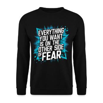Everything You Want Motivation vs. Comfort Zone - Unisex Sweatshirt - black - Front - Alina (178cm) & Michal (187cm)