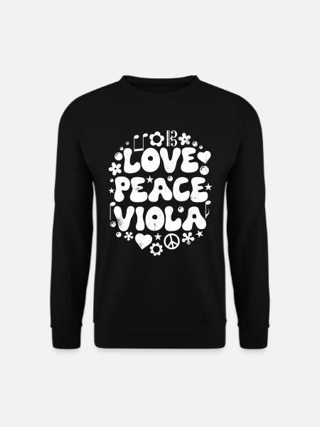 Bratsche Viola Bratschist Vintage Love - Unisex Pullover - Schwarz