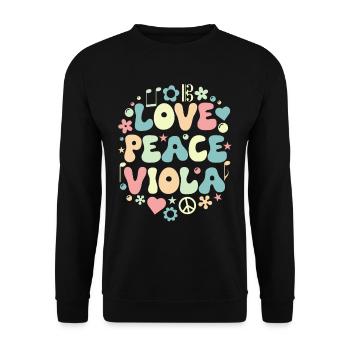 Viola Viola Violist Retro Love - Unisex Sweatshirt - black - Front - Alina (178cm) & Michal (187cm)