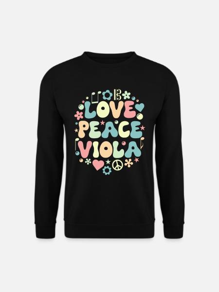 Bratsche Viola Bratschist Retro Love - Unisex Pullover - Schwarz