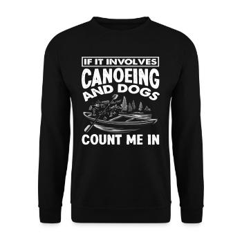 Canoeing Dog Dogs Hobby Canoe - Unisex Sweatshirt - black - Front - Alina (178cm) & Michal (187cm)
