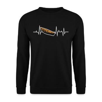 Cadeau de bateau Canoe Heartbeat ECG Line - Sweat-shirt Unisexe - noir - Devant - Alina (178cm) & Michal (187cm)