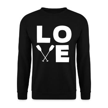 Canoe Love Paddle Boat River Sports - Unisex Sweatshirt - black - Front - Alina (178cm) & Michal (187cm)