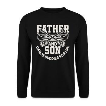 Father Son Canoe Life - Unisex Sweatshirt - black - Front - Alina (178cm) & Michal (187cm)