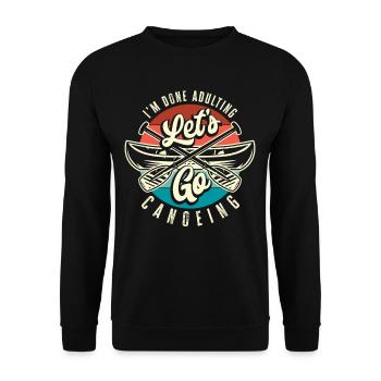 Retro Canoeist Canoe Sport Gift - Unisex Sweatshirt - black - Front - Alina (178cm) & Michal (187cm)