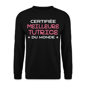 Certified Best Tutor in the World - Unisex Sweatshirt - black - Front - Alina (178cm) & Michal (187cm)