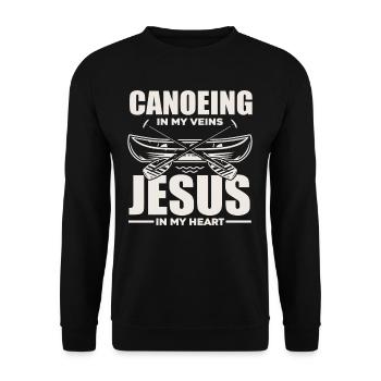 Canoe Jesus Christian Christians - Unisex Sweatshirt - black - Front - Alina (178cm) & Michal (187cm)
