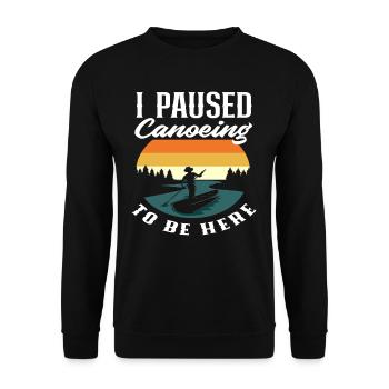 Canoe Paused Retro Canoe Lover - Unisex Sweatshirt - black - Front - Alina (178cm) & Michal (187cm)