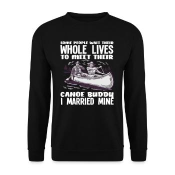 Canoe Man Woman Love - Unisex Sweatshirt - black - Front - Alina (178cm) & Michal (187cm)