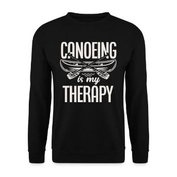 Canoe is my therapy - Unisex Sweatshirt - black - Front - Alina (178cm) & Michal (187cm)