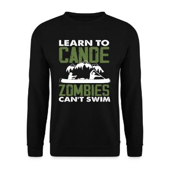 Funny Canoe Saying Canoeist - Unisex Sweatshirt - black - Front - Alina (178cm) & Michal (187cm)