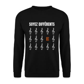 Alto Clef d'ut Musiciens Soyez Différents - Unisex Sweatshirt - black - Front - Alina (178cm) & Michal (187cm)