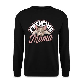 French Bulldog Mom Mom - Unisex Sweatshirt - black - Front - Alina (178cm) & Michal (187cm)