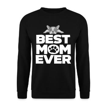 Best Mom French Bulldog - Unisex Sweatshirt - black - Front - Alina (178cm) & Michal (187cm)
