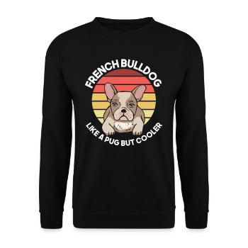 Bouledogue français rétro - Sweat-shirt Unisexe - noir - Devant - Alina (178cm) & Michal (187cm)