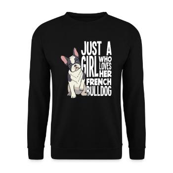 Bouledogue français fille - Sweat-shirt Unisexe - noir - Devant - Alina (178cm) & Michal (187cm)