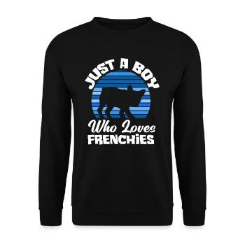 Bouledogue français garçon - Sweat-shirt Unisexe - noir - Devant - Alina (178cm) & Michal (187cm)