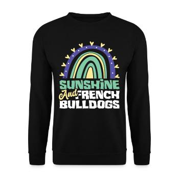 Boho Rainbow Sun French Bulldog - Unisex Sweatshirt - black - Front - Alina (178cm) & Michal (187cm)