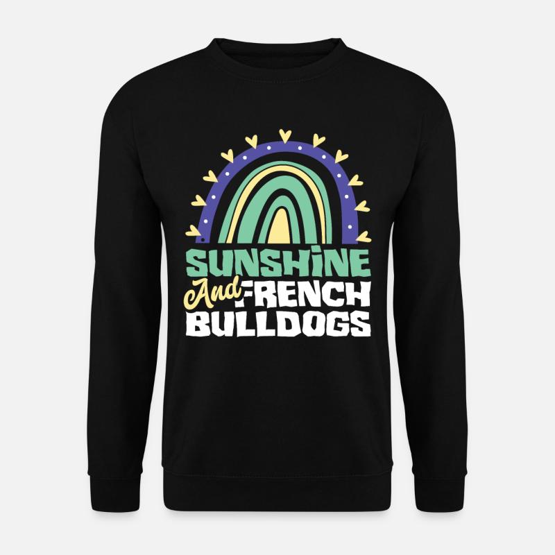 Boho arc-en-ciel soleil bouledogue français - Sweat-shirt Unisexe - noir