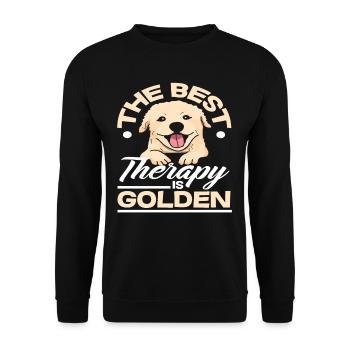 Best Therapy Golden Retriever - Unisex Sweatshirt - black - Front - Alina (178cm) & Michal (187cm)