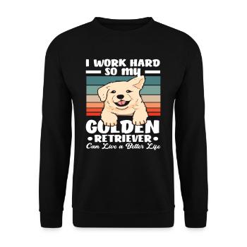 Golden Retriever Dog Love Gift - Unisex Sweatshirt - black - Front - Alina (178cm) & Michal (187cm)