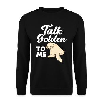 Stolz Golden Retriever Spruch - Unisex Pullover - Schwarz - Vorne - Alina (178cm) & Michal (187cm)