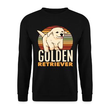 Retro Golden Retriever - Unisex Sweatshirt - black - Front - Alina (178cm) & Michal (187cm)
