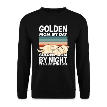 Lustiger Golden Retriever Mutter Spruch - Unisex Pullover - Schwarz - Vorne - Alina (178cm) & Michal (187cm)