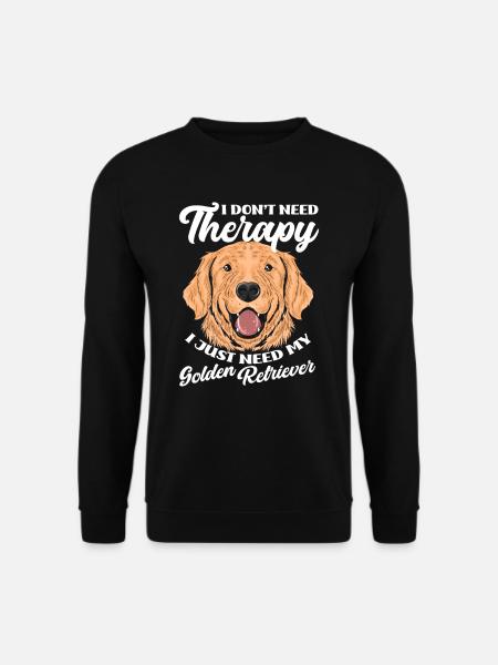 Golden Retriever Therapy Saying - Unisex Sweatshirt - black