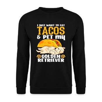 Golden Retriever Tacos Pet - Sweat-shirt Unisexe - noir - Devant - Alina (178cm) & Michal (187cm)