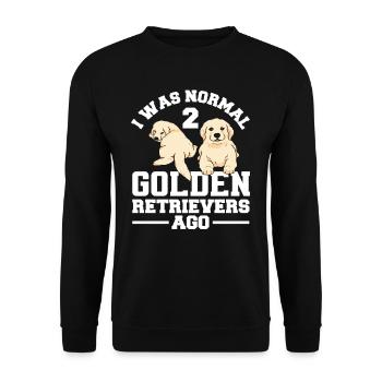 Golden Retriever Hundelieber - Unisex Pullover - Schwarz - Vorne - Alina (178cm) & Michal (187cm)