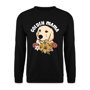 Golden Retriever Couronne de fleurs maman - Sweat-shirt Unisexe - noir - Devant - Alina (178cm) & Michal (187cm)