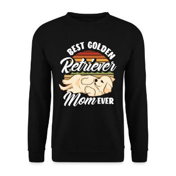 Retro Golden Retriever Mom - Unisex Sweatshirt - black - Front - Alina (178cm) & Michal (187cm)