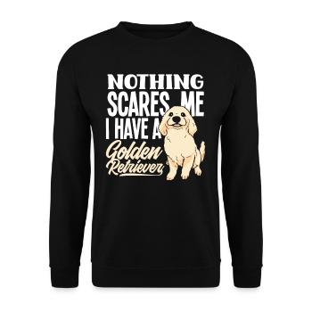Golden Retriever Spruch Geschenk - Unisex Pullover - Schwarz - Vorne - Alina (178cm) & Michal (187cm)