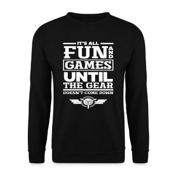 Pilot Spruch Piloten Geschenk - Unisex Pullover - Schwarz - Vorne - Alina (178cm) & Michal (187cm)